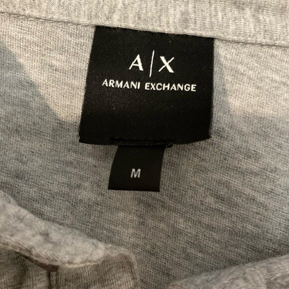 A|X Armani Exchange Men's Short Sleeve Gray Logo Polo Shirt Size Medium golf - Picture 11 of 16